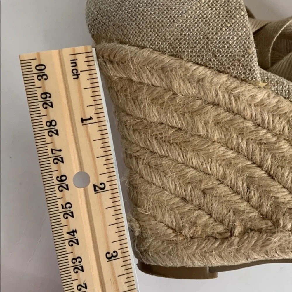 Nine West Golano Ankle Wrap Espadrille Wedge Sandals Metallic Gold